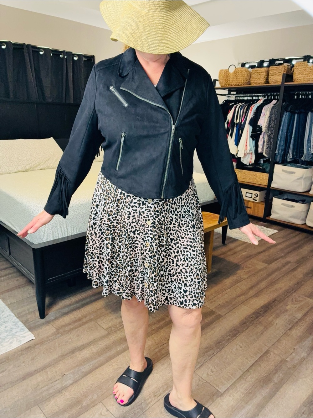 Torrid Black Suede Fringe Moto Jacket - Women Size 2 (XXL) - Picture 13 of 15